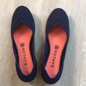 NIB ROTHYS THE FLAT MARITIME LATTICE NAVY SIZE 9